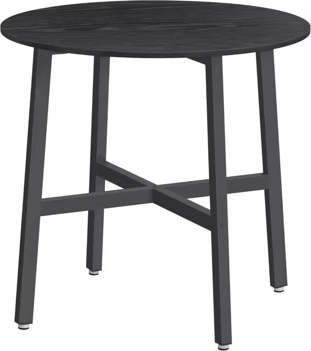 Mesa de Comedor Redonda Industrial 80x75cm Estilo Rústico Marrón Para Sala de Estar, Oficina - 1