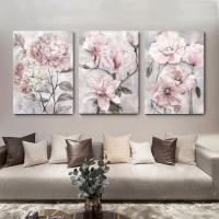 Póster de Flores Rosa Nórdicas en Lienzo 3pcs Decoración de Pared para Sala de Estar Arte de Pintura en Lienzo sin Marco para Decoración del Hogar Marca JUBEER - details 2