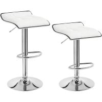Taburetes Altos Cocina con Reposapiés Regulables en Altura Taburetes Giratorios 360 °   Asiento Tapizado - details 0