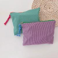 Nueva bolsa de maquillaje a cuadros para mujer, bolsa de algodón de gran capacidad con cremallera, bolso de mano de viaje, bolsa de maquillaje, neceser con cremallera cosmética femenina - details 3