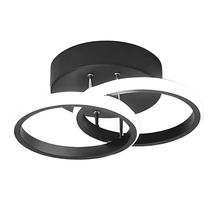 Goeco Lámpara de techo LED Diseño de cruz doble en círculo rojo 19W, diámetro 17cm Luces blancas - 1