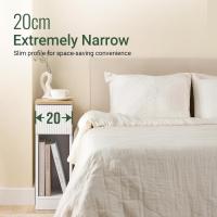 Mesa de Noche Blanca Ancho 35 Estantería y Cajón para Dormitorio y Sala de Estar Altura de 60cm - details 7