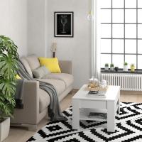Mesa de centro, mesa central, mesa de sofá, madera ecológica, diseño moderno, estilo nórdico, medidas: 92,2 x 65 cm - details 1