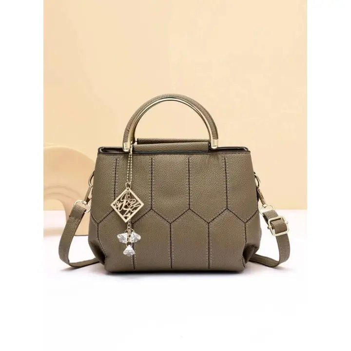 Bolso cruzado moderno y minimalista, bolso con patrón de bordado geométrico, mochila de lujo de alta gama - 1