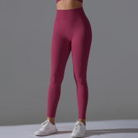 Hamidou-Pantalones deportivos de Yoga para mujer, mallas de cintura alta y caderas ajustadas, glúteos de melocotón, pantalones de Yoga desnudos de cintura alta - details 20
