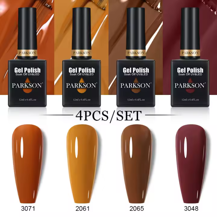 Parkson-Juego de 4 piezas de esmalte de uñas en Gel UV, barniz semipermanente híbrido para manicura, transparente, 12ml - 1