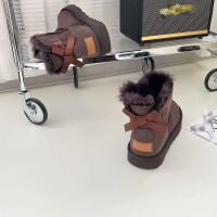 Invierno 2023 nuevas botas de nieve con cordones de tubo medio de piel de oveja para mujer - details 9