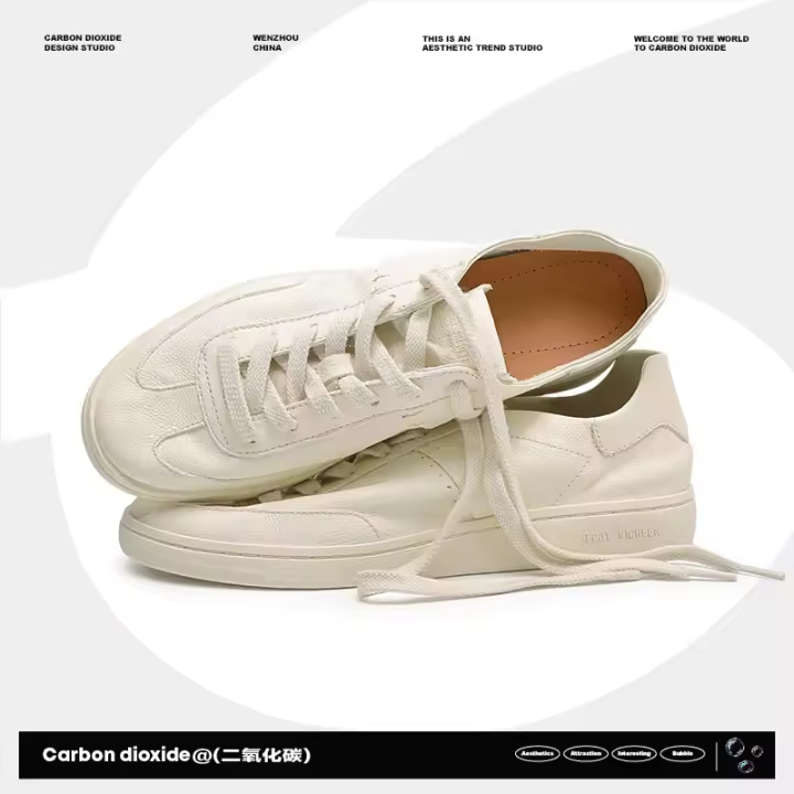 La primera capa de zapatos Dexun de suela gruesa de piel de vaca suave es versátil y el cuero genuino es casual y cómodo. - 1