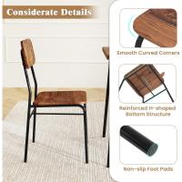 Juego de Cena de Metal Compacto Mesa con 2 Sillas Desmontables Estante de Celosía Asiento Curvado - details 3