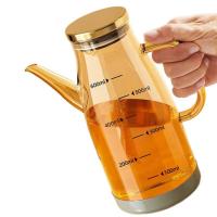 Botella de aceite de cocina de gran capacidad, Base de goma, recipiente de aceite de vidrio a prueba de fugas, tapa de acero inoxidable, jarra de vinagre recargable - details 9