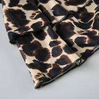 BUNO-minifalda Vintage con estampado de leopardo, faldas de capas de cintura baja, Color marrón contrastante, Fairycore, Grunge - details 11