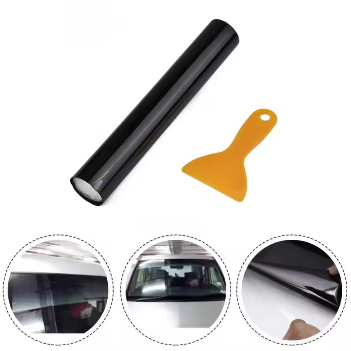 Parabrisas de coche, película solar transparente negra, parasol resistente a los rayos UV, tira de parasol, película opaca de vidrio frontal - 1