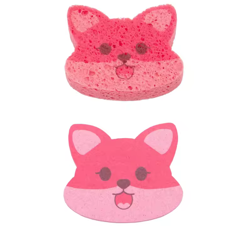 Esponja de Algodón de Pulpa de Madera Comprimida Altamente Absorbente, Reutilizable para Lavavajillas, Superficies de Cocina y Baño Formas de Autobús y Coche - 1