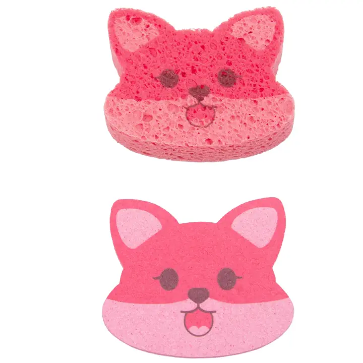 Esponja de Algodón de Pulpa de Madera Comprimida Altamente Absorbente, Reutilizable para Lavavajillas, Superficies de Cocina y Baño Formas de Autobús y Coche - 1
