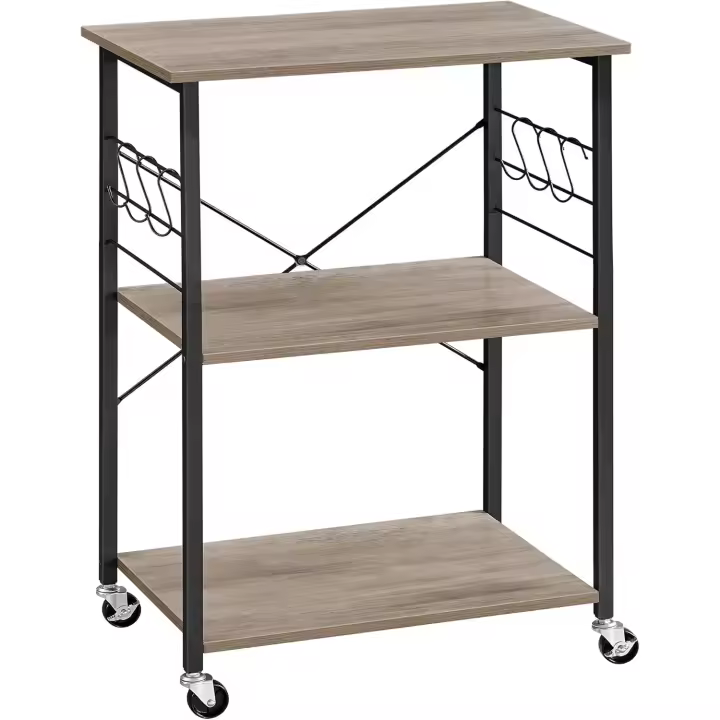 Ruedas, Carrito de Servicio de 3 Niveles, Estantería para Microondas, Tostadora, Marco - 1