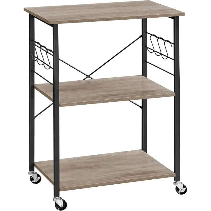 Ruedas, Carrito de Servicio de 3 Niveles, Estantería para Microondas, Tostadora, Marco - 1