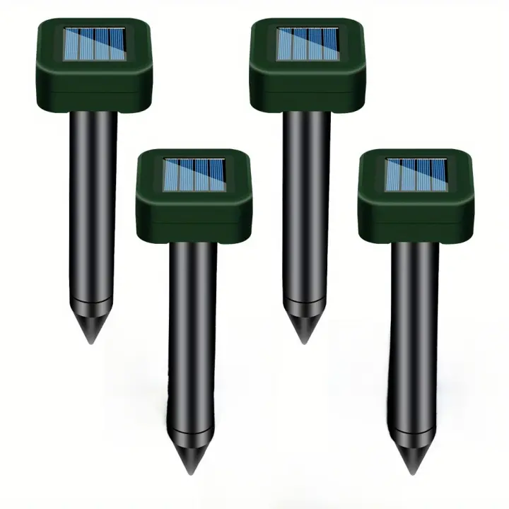 Repelente de animales de forma cuadrada, 4 piezas, con energía Solar para marmota, Moles, Vole, serpientes y roedores, para patio de césped al aire libre - 1