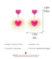 Pendientes colgantes de esmalte de Metal para mujer, corazón de amor geométrico, novedad de 2024, joyería de fiesta moderna - details 0