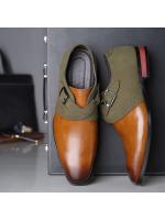 2025 nuevos zapatos de cuero sin cordones a juego con colores, zapatos casuales de moda para hombre, zapatos de hombre de talla grande. - details 1