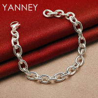 Pulsera de cadena de plata para hombres y mujeres, regalo de joyería de moda, 8 pulgadas - details 0