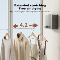 Tendedero retráctil para interiores y exteriores, líneas de secado invisibles para balcón, colgador de ropa que ahorra espacio, 4,2 m - details 6