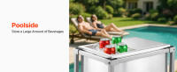 SucceBuy Carro enfriador con ruedas para hielo, 20"L x 14"W x 38"H (510 x 360 x 970 mm) Contenedor de refrigeración de acero inoxidable con ruedas - details 9