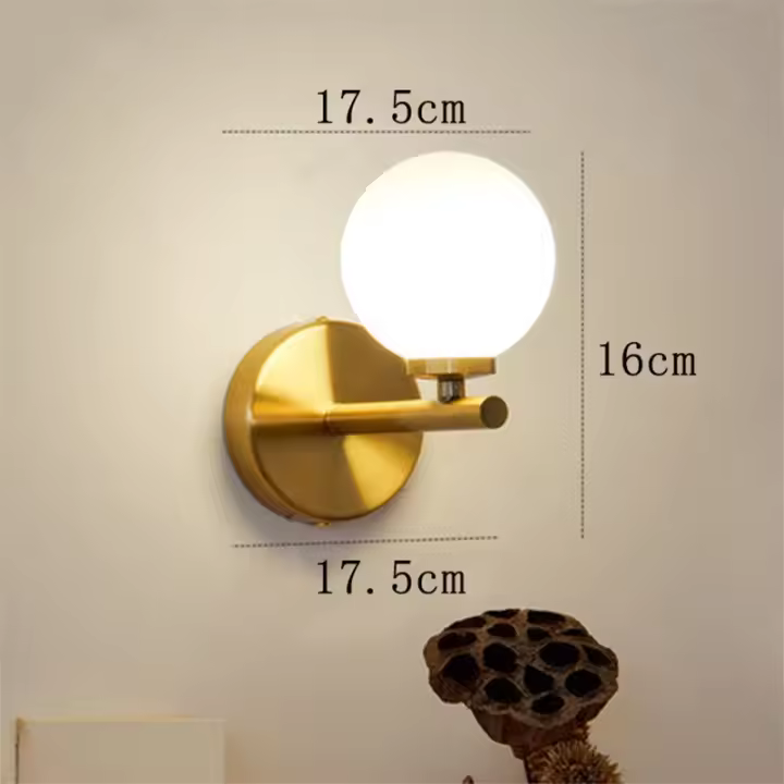 Luces de Pared de Vidrio de Leche, Modernas, de Medio signo, 3 Luces para Dormitorio, Sala de Estar, Baño, Escritorio - 1