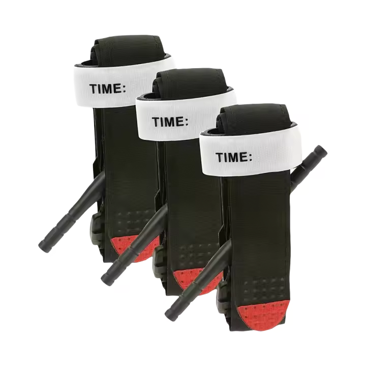 3-Pack Quick Release Tourniquet - Portable Outdoor First Aid Bandage with Metal Lever for Hunting and Fishing - 1
