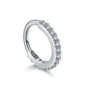 Piercing de aro de circonita transparente, 2 piezas, 0,8X6/8mm, pequeño, para tabique - details 8