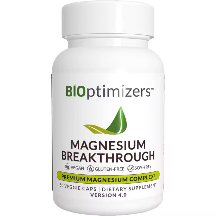BIOptimizers Magnesium Breakthrough Supplement 4.0 7 formas de Mg: glicinato, malato, citrato, soporte más natural para el sueño y - 1