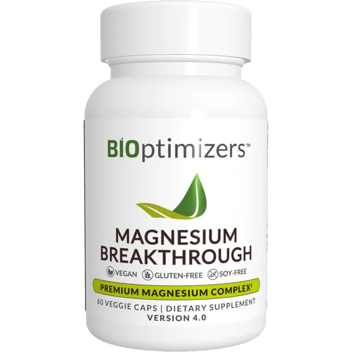 BIOptimizers Magnesium Breakthrough Supplement 4.0 7 formas de Mg: glicinato, malato, citrato, soporte más natural para el sueño y - 1