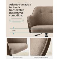 Giratoria, Altura Ajustable, Carga de 110 kg, Marco de Acero, Tela de Algodón-Lino Transpirable, para Estudio, - details 4