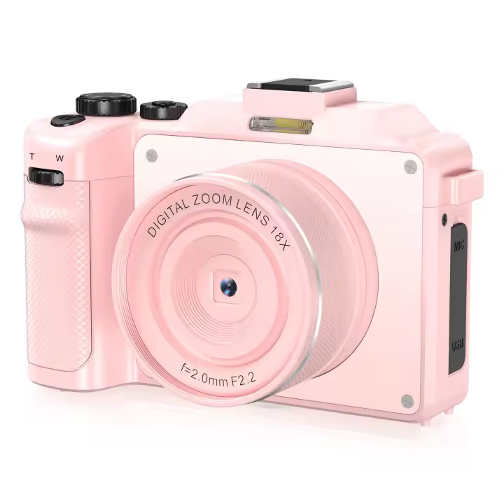 Cámara Digital 4K 48MP para Vlogging en YouTube Cámara de Captura de Punto y Discreción con Zoom 18X y Enfocamiento Automático Compacta para Viajes y Principiantes Rosa - 1