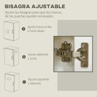 Taburete de Almacenamiento de Armario de Sala con 3 Puertas Estante Ajustable para Cocina Blanco - details 14