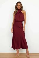 Elegante Vestido de Satén de Seda de Verano de Alta Gama Vestido Largo Sin Mangas para Mujeres - details 43
