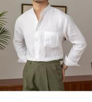 Camisa de Lino para Hombre Verano 2025 Cuello Henley Elegante Manga Larga Transpirable - details 33