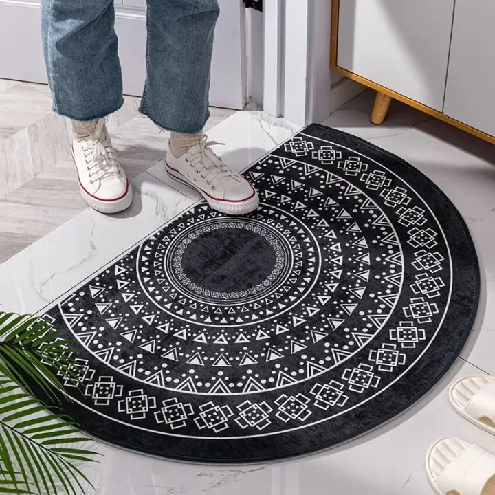 Alfombrilla de estilo nórdico para puerta de entrada, supersuave tapete, semicircular, antideslizante, alfombra de bienvenida para el hogar, pasillo, baño, cocina y sala de estar - 1