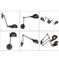 Lámpara de pared Retro para decoración Industrial del hogar, iluminación de baño, sombra de hierro E27, Edison, 1/2/3 luces - details 10