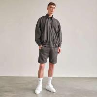 Decheng OEM Top Cotton Sudadera con capucha para hombres y mujeres Cremallera de metal Gris Marrón Hombro caído Ropa de calle Ropa deportiva - details 5