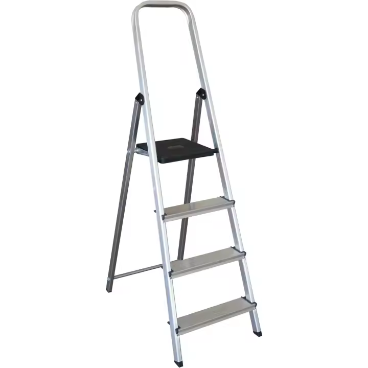 Escalera de Tijera (4 Escalones, Aluminio, Plegable, 279 cm de altura) - 1