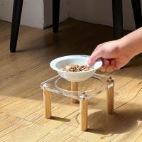 Cuenco individual/doble para gatos con soporte acrílico, protege la columna Cervical, cuenco de cerámica antiderrames para comida de mascotas, antivómitos, antideslizante - details 7