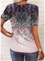 Camiseta de manga corta para mujer, camiseta estampada de manga corta para mujer, moda nacional para mujer - details 2