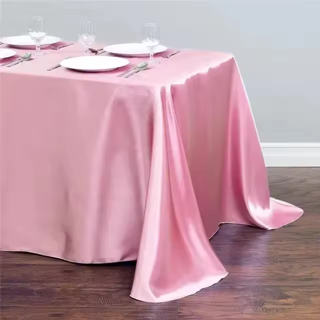 Mantel de satén de Color sólido, cubierta de mesa superpuesta para cumpleaños, boda, banquete, restaurante, Festival, suministro de fiesta - 1