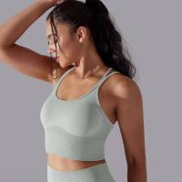 Sujetador de yoga sin costuras para mujer, sujetador deportivo cruzado de alto impacto, a prueba de golpes, top corto, transpirable, antisudor - details 33