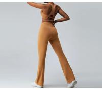 Conjunto de Yoga Sin Costuras de Alta Elasticidad para Mujeres 2pcs Pantalones de Yoga de Cintura Alta Traje de Gimnasio Fitness Ropa de Entrenamiento para Niñas - details 4