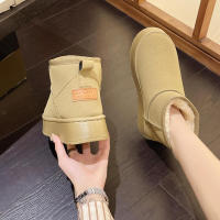 Zapatos informales cálidos de nieve de felpa corta para mujer, botas de gamuza con parte inferior plana, invierno, 2023 - details 9