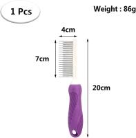 Peine desenredante para el pelo de mascotas, peine de aseo para mascotas, peine largo de dientes de acero inoxidable para perros y gatos - details 0