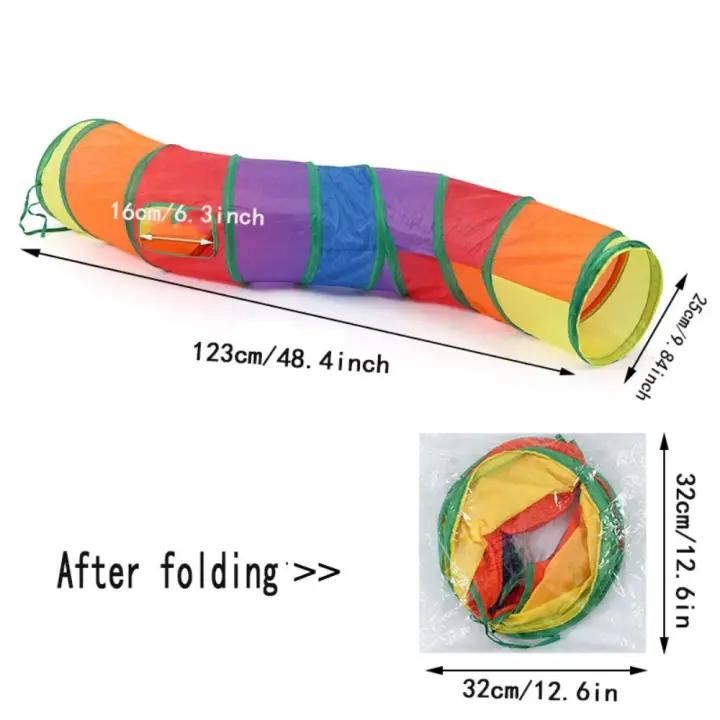 Túnel plegable para gatos, artículos para mascotas, túnel de juego, cubo de perforación transpirable, papel resistente para uso en interiores - 1