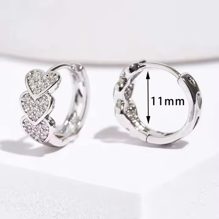 Pendientes chapados en oro con forma de corazón de circonio de acero inoxidable para mujer, regalo de joyería 2024 - 1