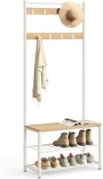 Perchero con Estante para Zapatos, Mueble de Entrada con Banco, 3 en 1, Marco de Acero, para Entrada y Pasillo, 32 x 70 x 177 cm, Estilo Industrial, Marrón Castaño y Negro HSR041B41 - details 18